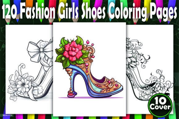 120 Fashion Girls Shoes Coloring Pages