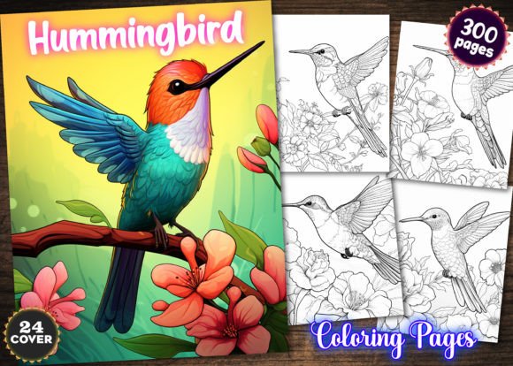 300 Hummingbird Coloring Pages for KDP