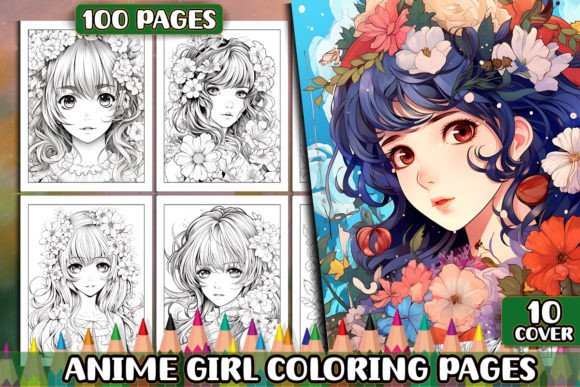 Anime Girl Coloring Pages for KDP: Your All-in-One High-Resolution Design Bundle for Print-on-Demand Success