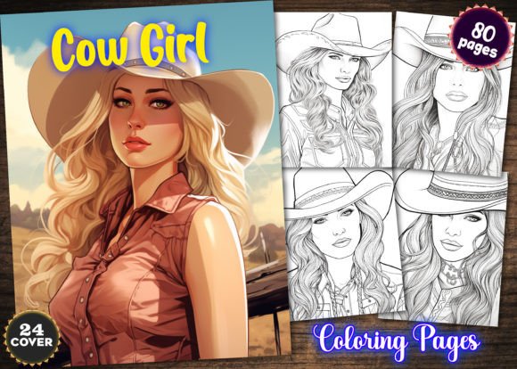Cow Girl Coloring Pages for Adults: A Creative Escape with 200 High-Quality, Print-Ready Designs