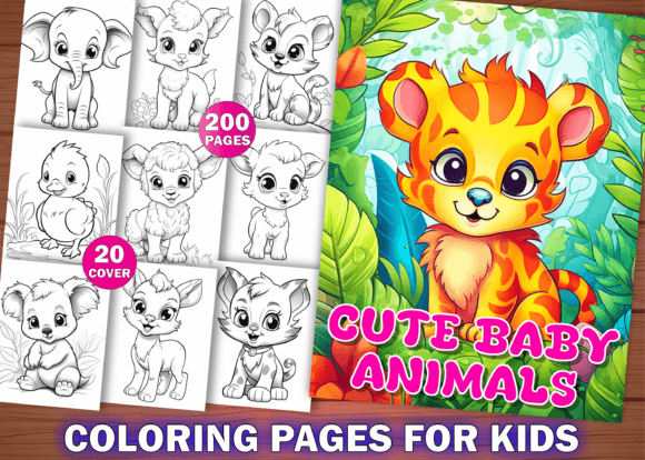 Cute Baby Animal Coloring Pages for Kids