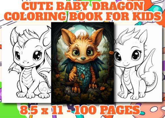 Cute Baby Dragon Coloring Book Pages