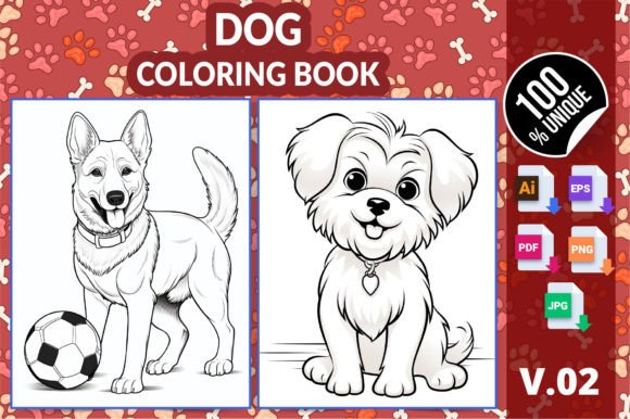 Cute Dog Coloring Pages for Kids V02