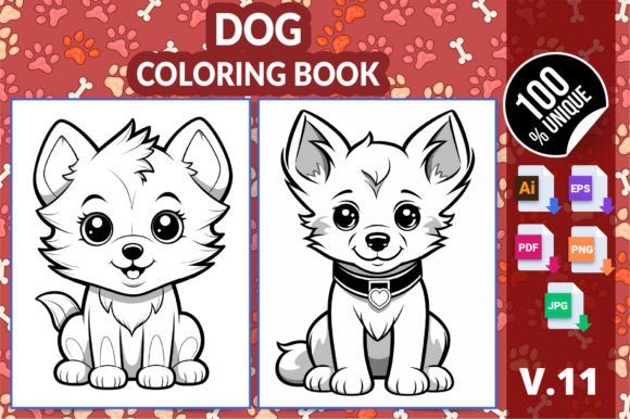 Cute Dog Coloring Pages for Kids V11