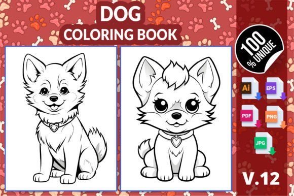 Cute Dog Coloring Pages for Kids V12
