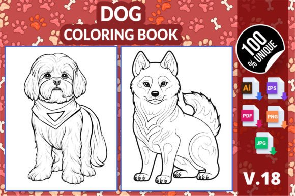 Cute Dog Coloring Pages for Kids V18