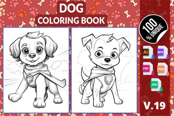 Cute Dog Coloring Pages for Kids V19