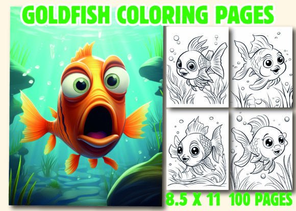 Goldfish Coloring Pages for Kids