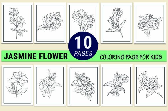 Hand Drawn Jasmine Flower Coloring Pages