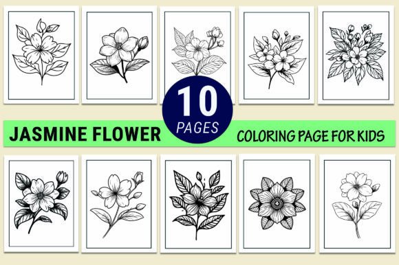 Jasmine Flower Coloring Pages for Kids