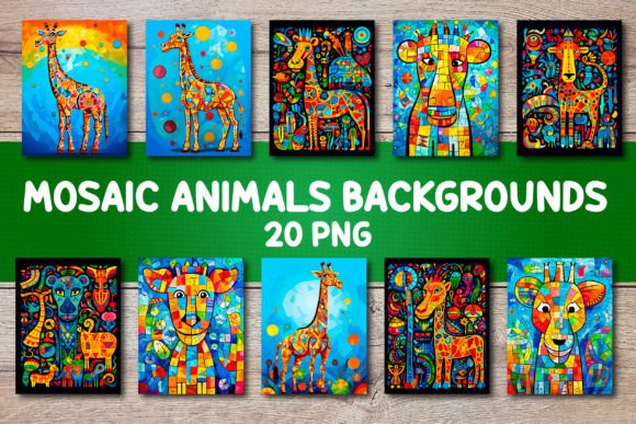 Mosaic Animals Backgrounds for Covers